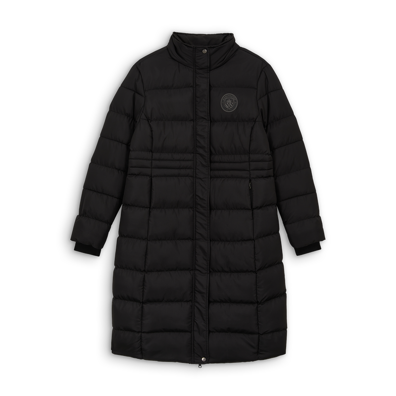 MCFC WOMENS LONGLINE PADDED JACKET - black