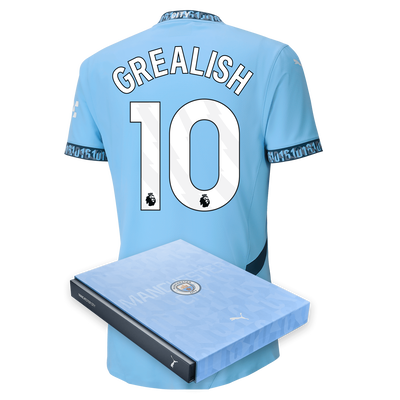 Manchester City Authentic Home Jersey 2024/25 with GREALISH 10 printing in Gift Box