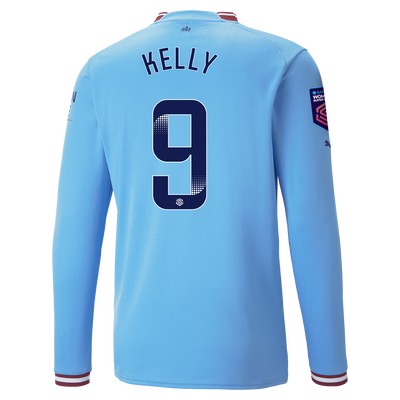 Manchester City Home Jersey 22/23 Long Sleeve with KELLY 9 printing