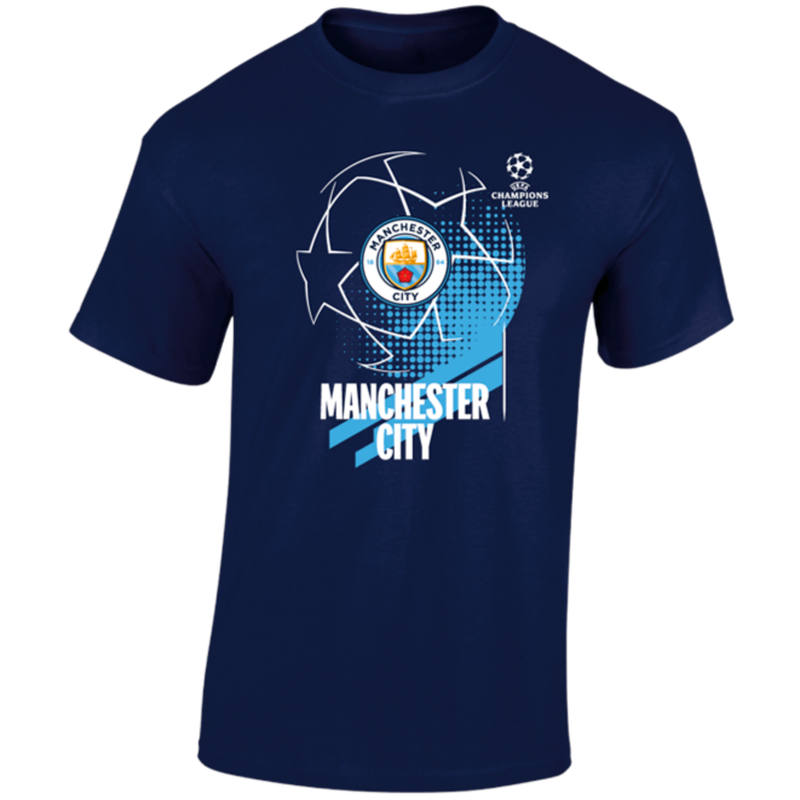 MCFC UCL MENS CITY GRAPHIC TEE - navy