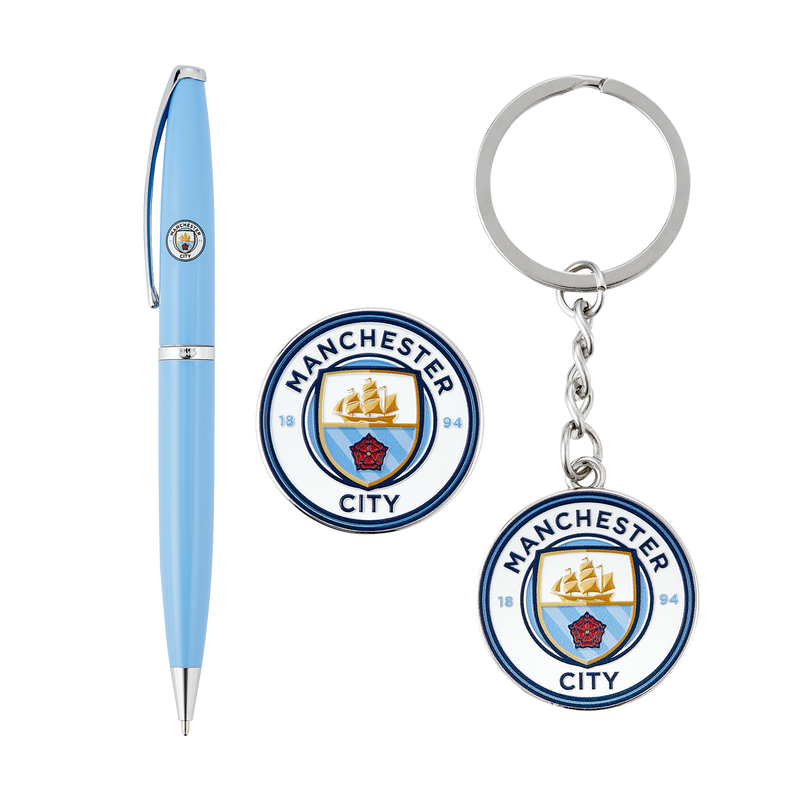 MCFC FW PEN, KEYR, PIN GIFTSET - blue