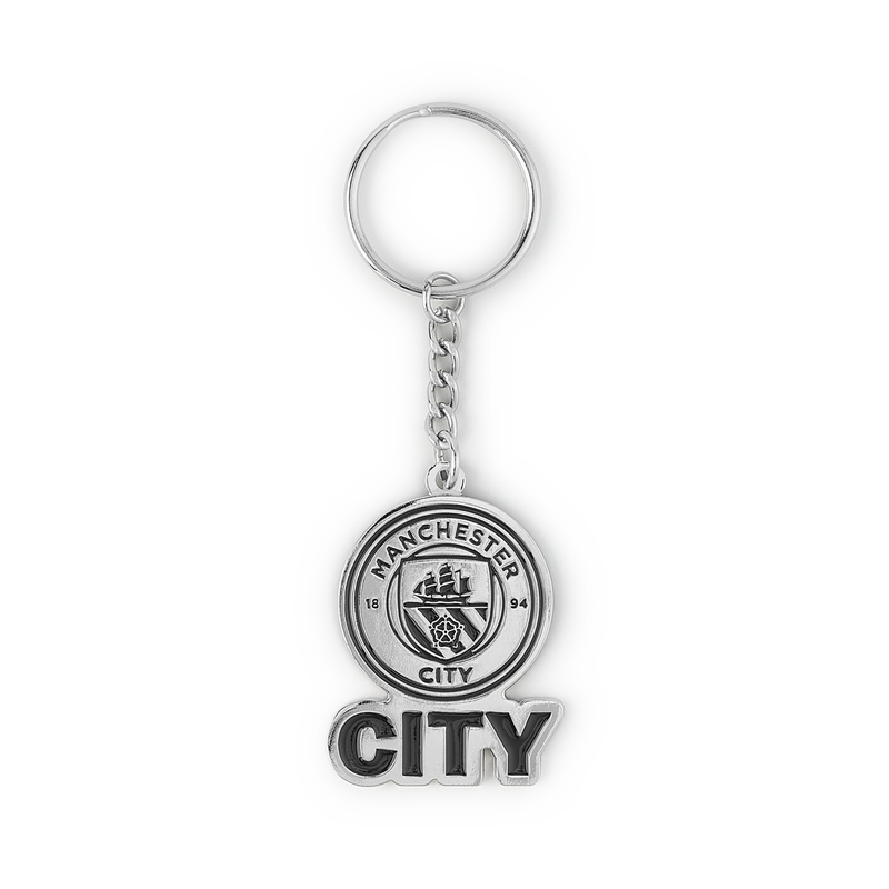 Man City Blackout Keyring silver - Check out all Manchester City key rings online - Official Manchester City FC store