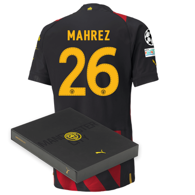 Manchester City Authentic Away Jersey 2022/23 with MAHREZ 26 printing in Gift Box