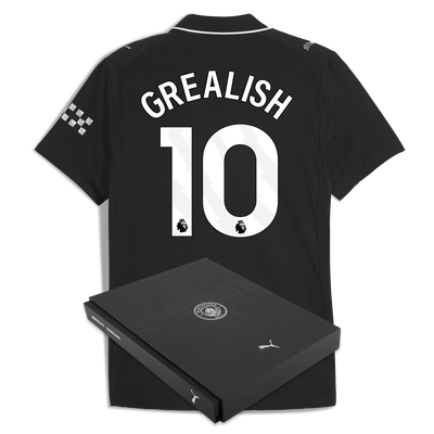 Manchester City Away Authentic Jersey 2025/26 With GREALISH 10 Printing in Gift Box