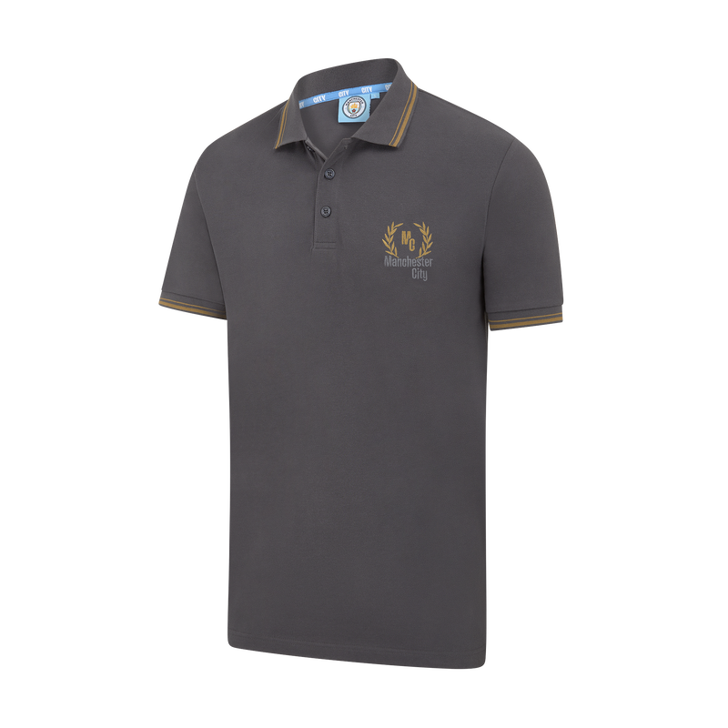 MCFC MENS BLACK&GOLD POLO - black