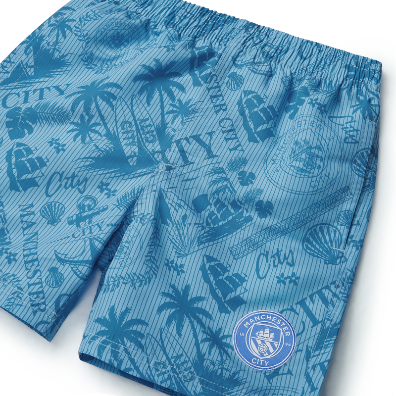 MCFC FW KIDS HAWAIIAN SWIM SHORT - blue