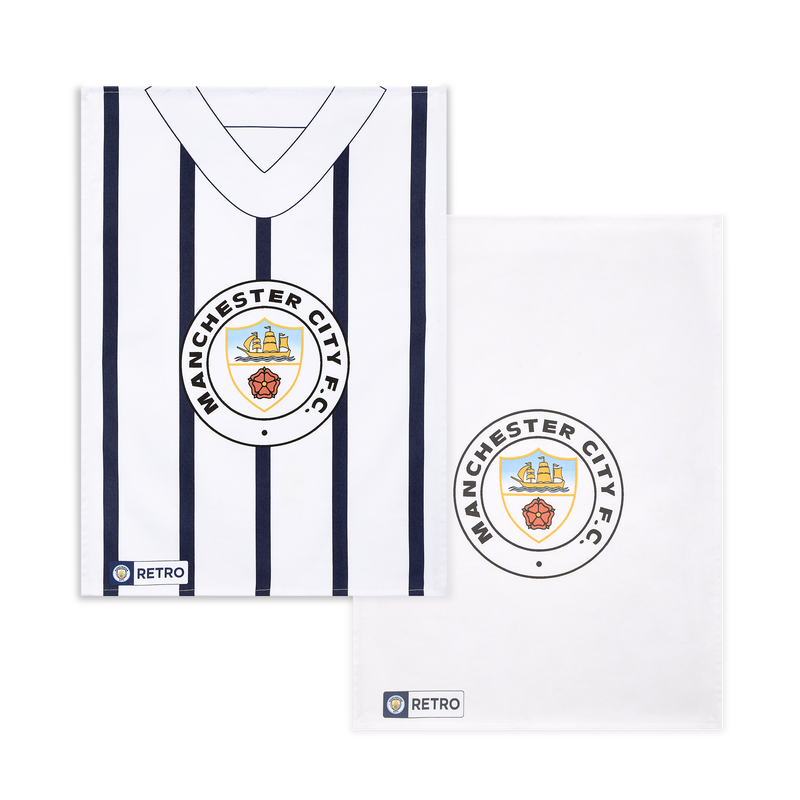 MCFC RETRO DAYS 2PK TEA TOWEL - white
