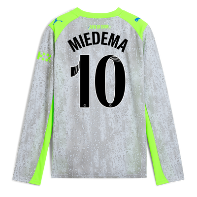 Kids' Manchester City Third Jersey 2025/26 Long Sleeve With MIEDEMA 10 Printing