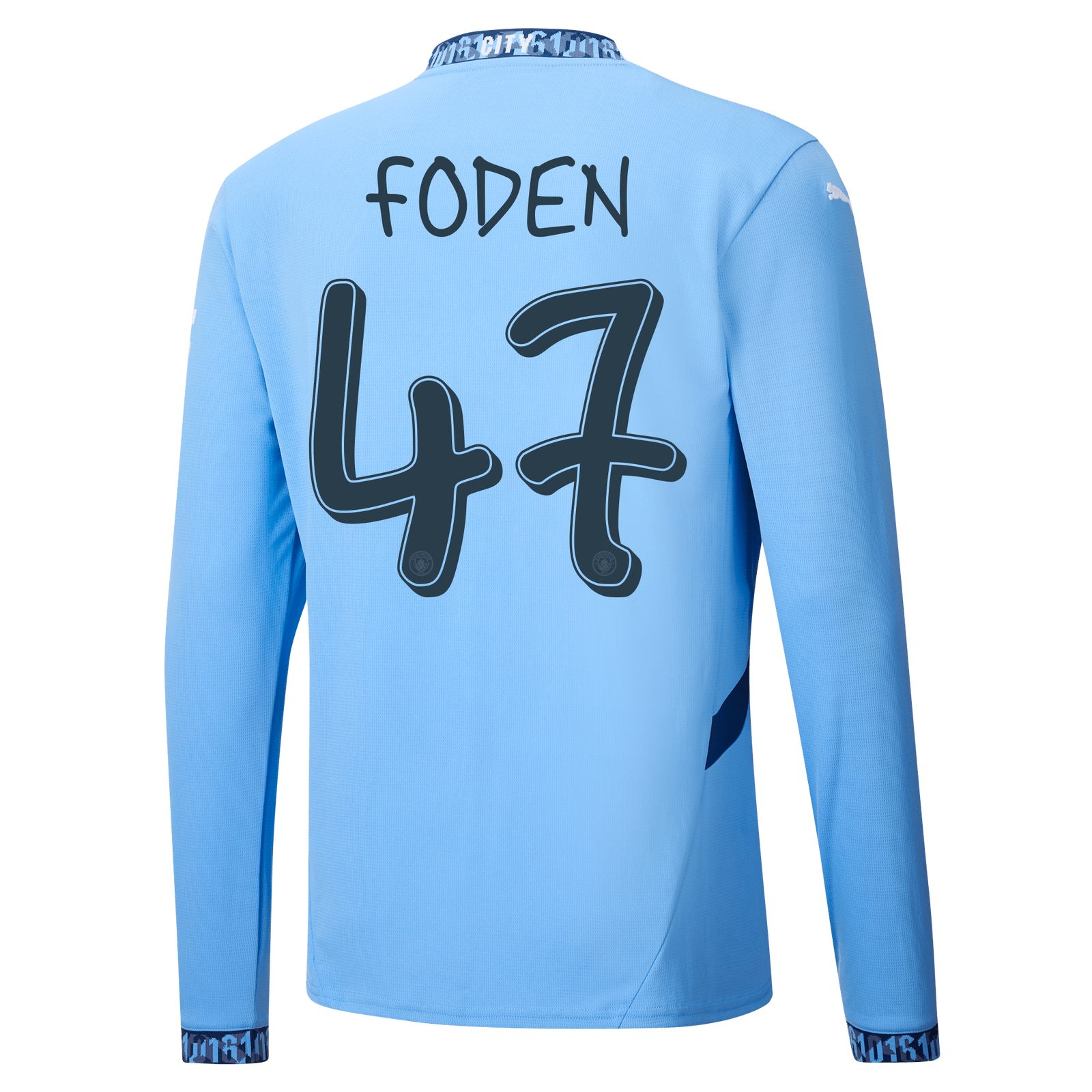 Manchester City Home Jersey 2024/25 Long Sleeve With FODEN Manchester City Home Jersey 2024/25 Long Sleeve With FODEN