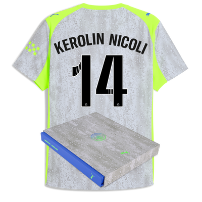 マンチェスター・シティ サードオーセンティックジャージー 2025/26 KEROLIN NICOLI 14 プリント入り ギフトボックス付き
