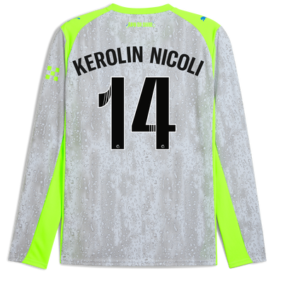 Manchester City Third Jersey 2025/26 Long Sleeve With KEROLIN NICOLI 14 Printing