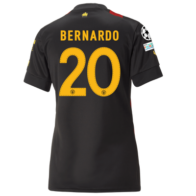 Women's Manchester City Away Jersey 2022/23 with BERNARDO 20 printing