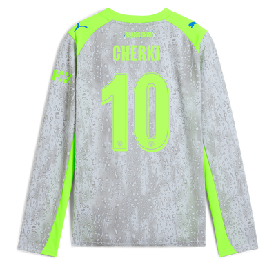 Kids' Manchester City Third Jersey 2025/26 Long Sleeve With CHERKI 10 Printing