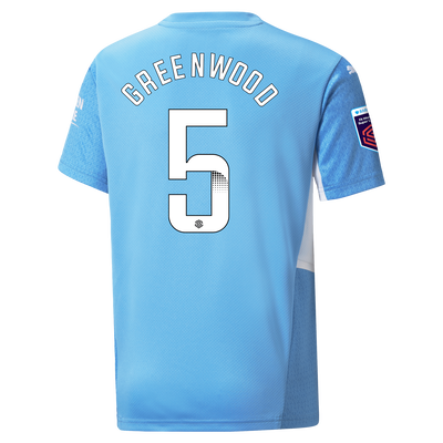 Kids Manchester City Home Shirt 21/22 with Alex Greenwood printing