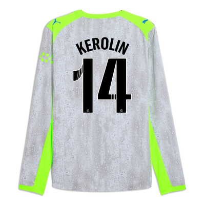 Manchester City 2025/26 Authentic Derde Shirt met lange mouwen met bedrukking van KEROLIN 14 Printing