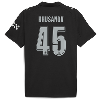 Manchester City Away Jersey 2025/26 With KHUSANOV 45 Printing