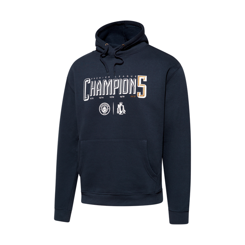 MCFC KIDS PL CHAMPIONS 2021 HOODY - navy