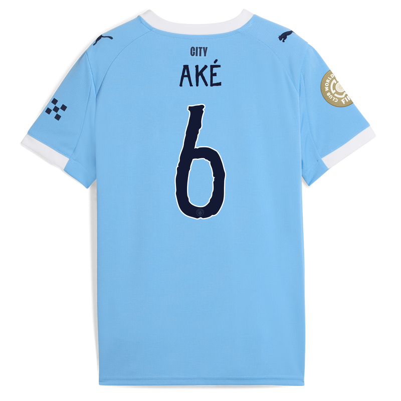 Kids' Man City Home Jersey 2025/26 With AKÉ 6 Printing  blue - Check out all Manchester City t-shirts online - Official Manchester City FC store