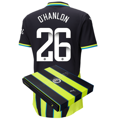 Manchester City Authentic Away Jersey 2024/25 with O'HANLON 26 printing in Gift Box