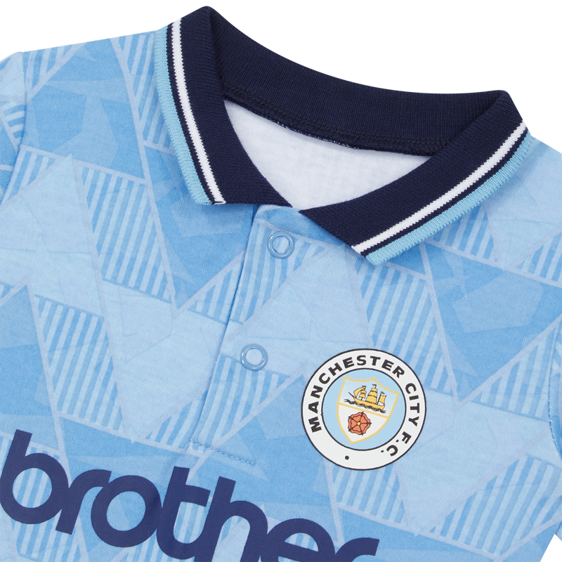 MCFC FW 1989 RETRO BABYGROW - team light blue