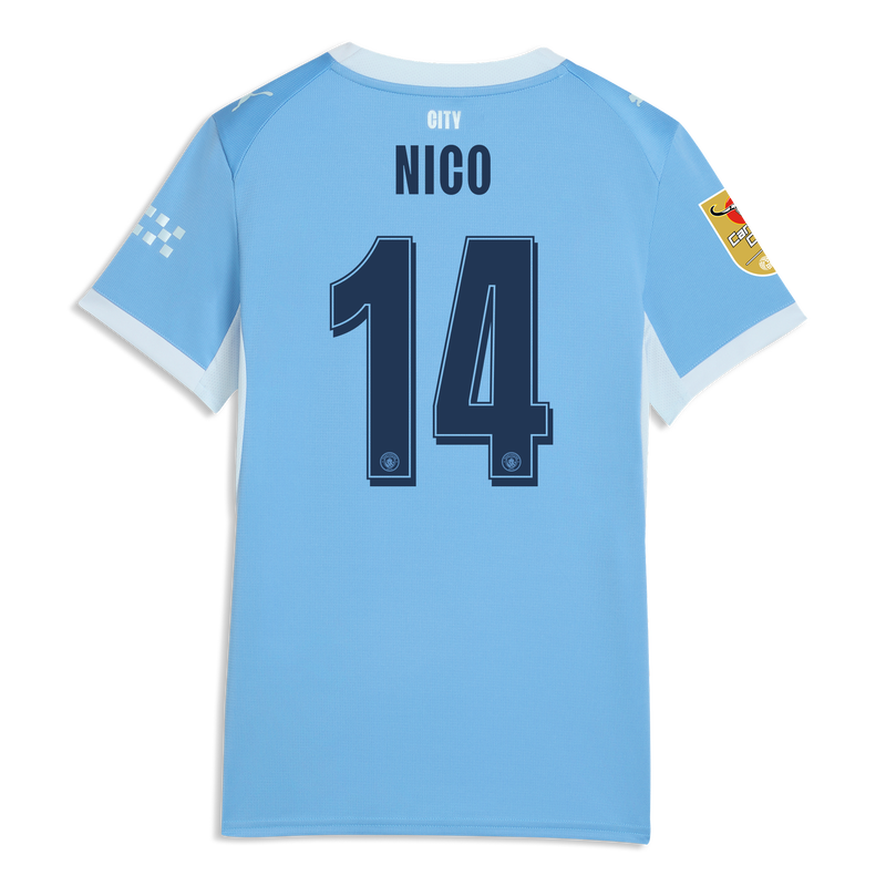Maglia home Man City donna 2026/27 con stampa NICO 14  blu-icy blu - taglia XL in poliestere da donne  - Negozio ufficiale Manchester City FC store