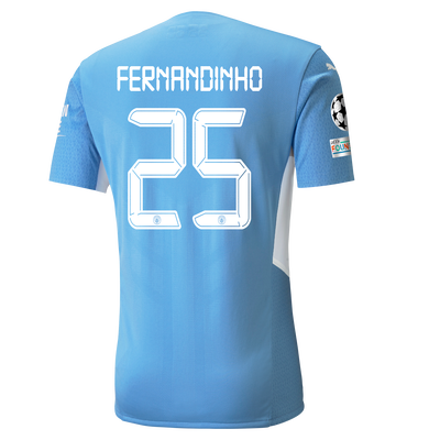 Manchester City Home Authentic Shirt 21/22 with Fernandinho printing