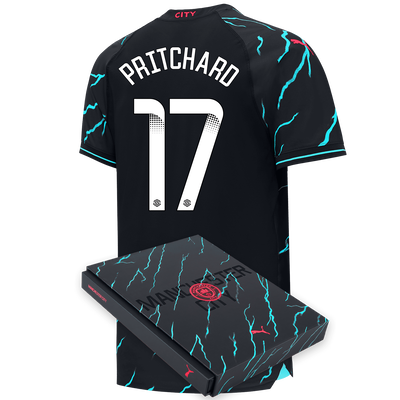 Manchester City Authentic Third Jersey 2023/24 with PRITCHARD 17 printing in Gift Box