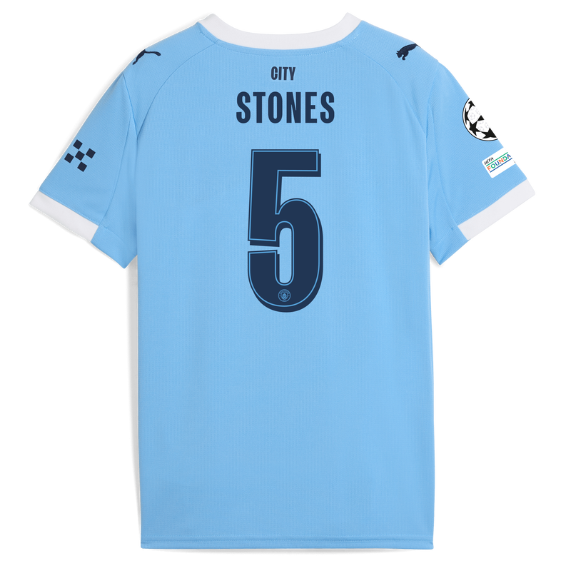 Kids' Man City Home Jersey 2025/26 With STONES 5 Printing  blue - Check out all Manchester City t-shirts online - Official Manchester City FC store