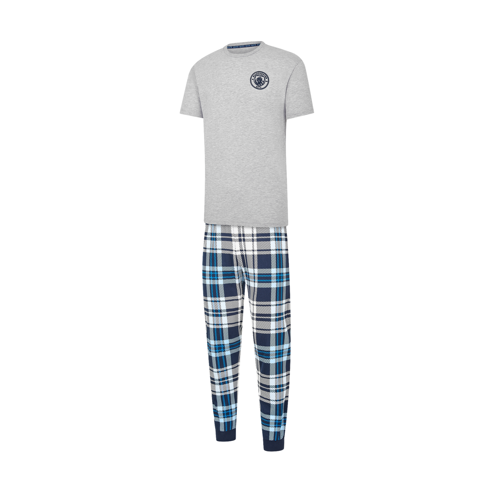 Manchester City Short Sleeve Check PJ s Official Man City Store