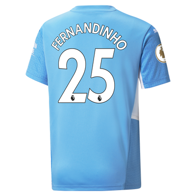 Kids Manchester City Home Shirt 21/22 with Fernandinho printing