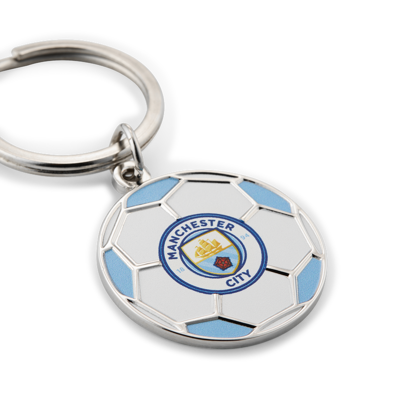 MCFC FOOTBALL CREST KEYRING - blue