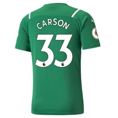 Manchester City Goalkeeper Shirt 21/22 with Scott Carson printing