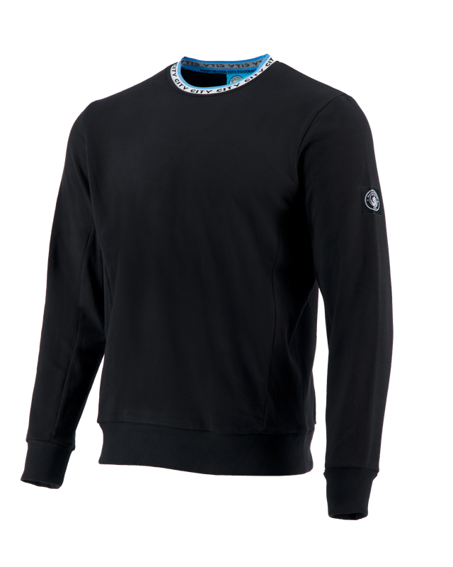 MCFC FW BRANDED NECK AND RIB PANNEL DETAIL SWEAT - black