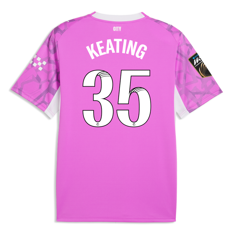 Manchester City keepersshirt 2026/27 met KEATING 35-bedrukking electric orchid-puma white -Bekijk alle Man City t-shirts online