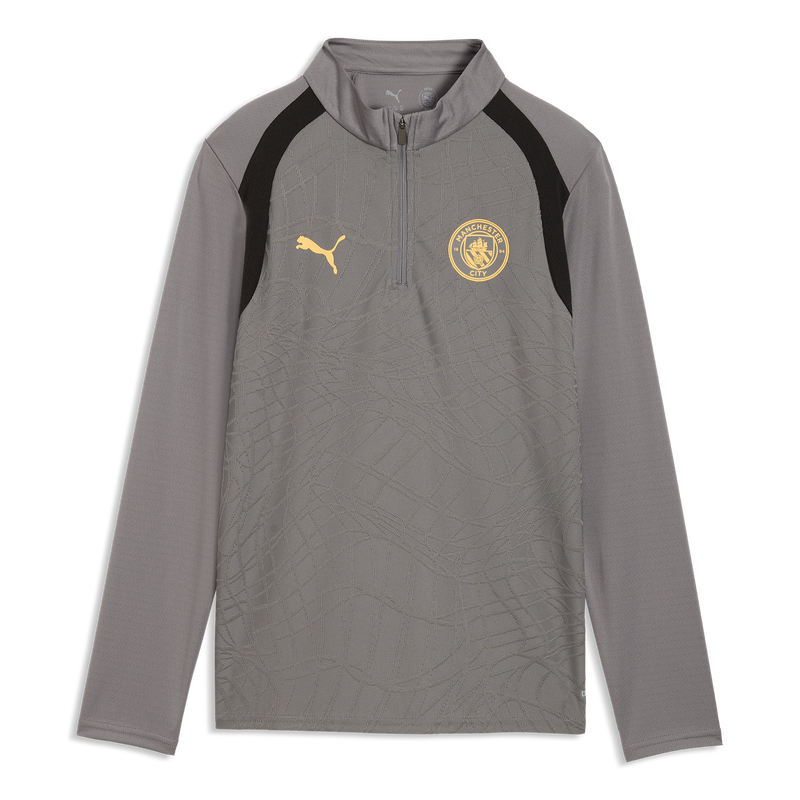 MCFC TR KIDS TRAINING 1/4 ZIP TOP - Cast Iron-Flaxen