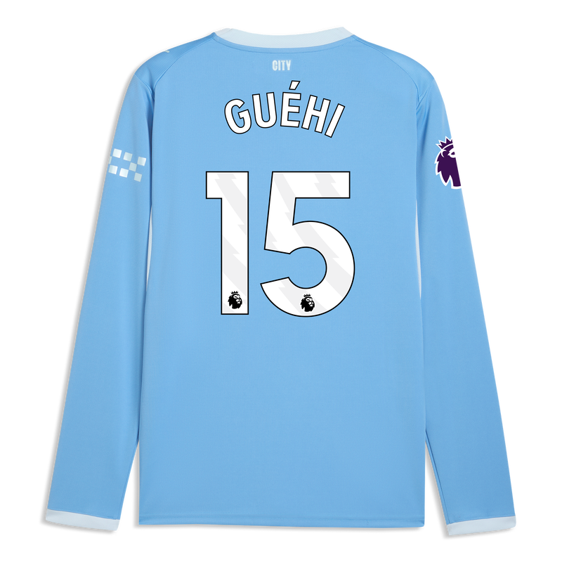 Man City Home Jersey 2026/27 Long Sleeve With GUÉHI 15 Printing  blue-icy blue - Size XL from polyester for males  - Official Manchester City FC store