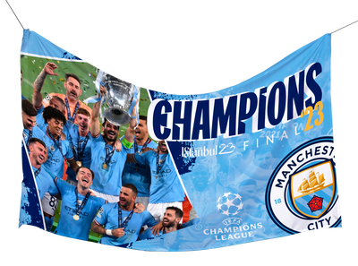 Manchester City UCL Champions Player Flag