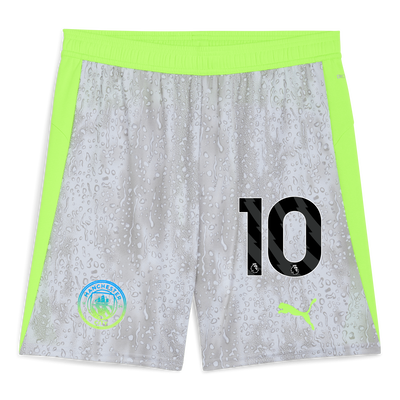 Pantalones cortos de fútbol del Manchester City 2025/26 con el número 10