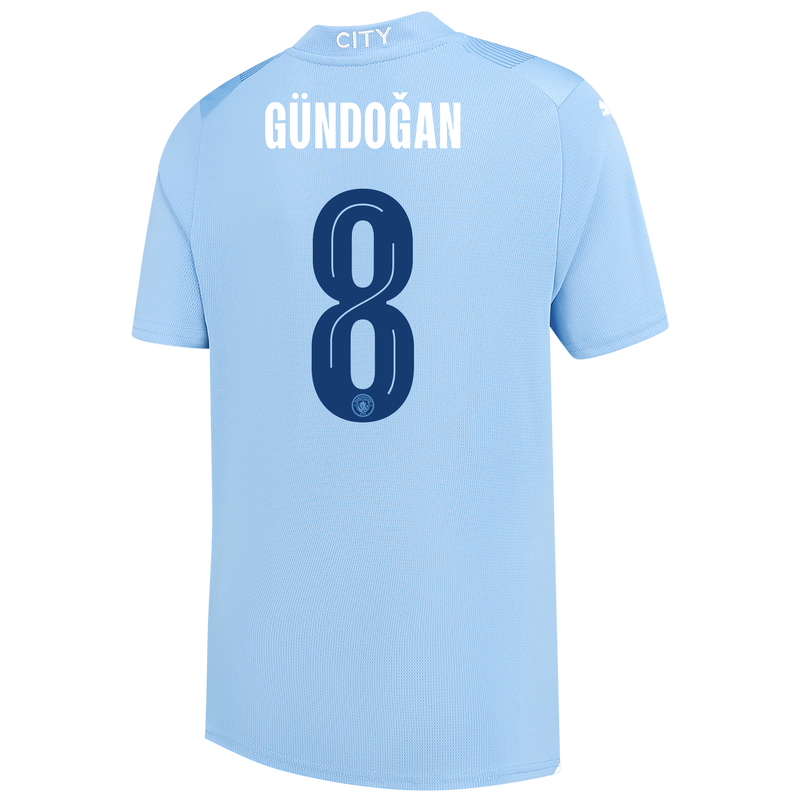 Kids Manchester City Home Jersey 2023 24 with G NDO AN 8 printing