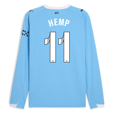 Manchester City Home Jersey 2025/26 Long Sleeve With HEMP 11 Printing