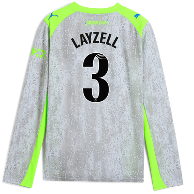 Camiseta Manchester City Tercera para niños 2025/26 de manga larga con estampado de LAYZELL 3 Printing