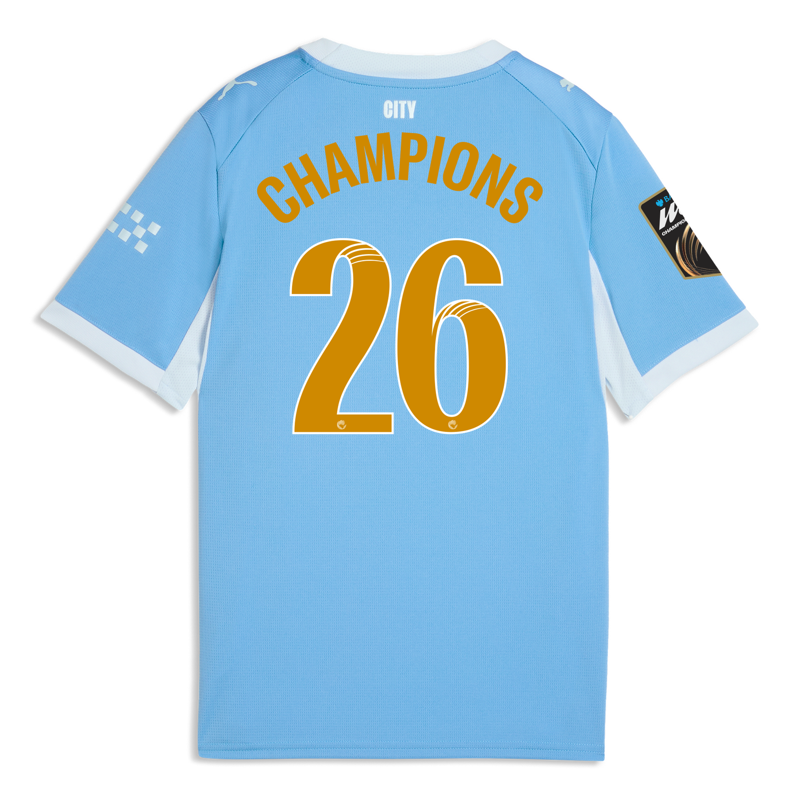 Kids' Manchester City Home Jersey 2026/27 With CHAMPIONS 26