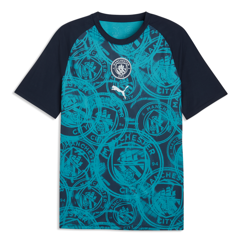 MCFC MW PREMATCH WARM UP JERSEY - Deep Navy-Tropical Blue