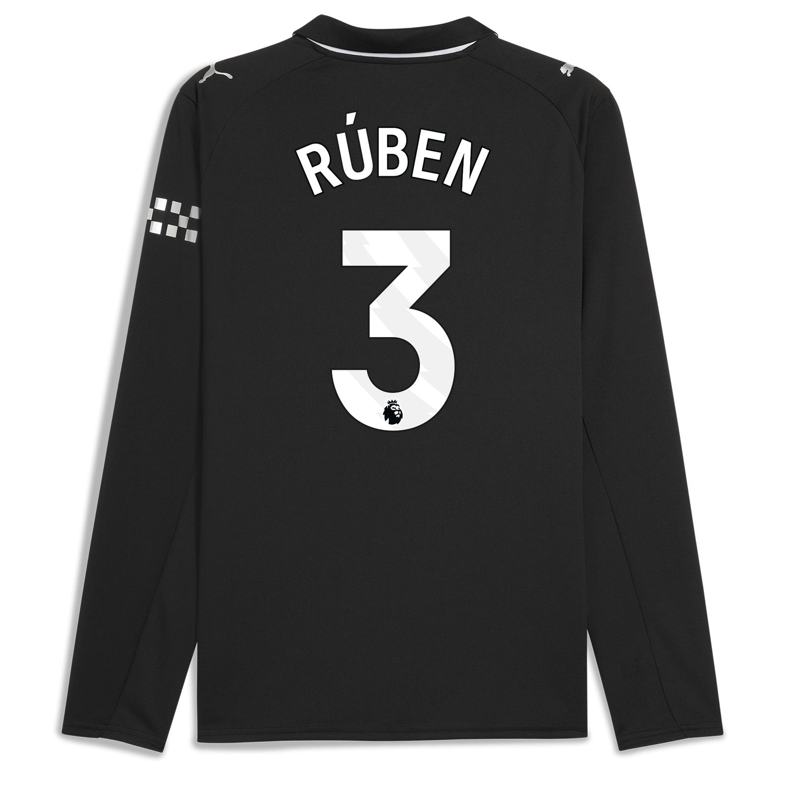 Manchester City Away Jersey 2025/26 Long Sleeve With RÚBEN 3