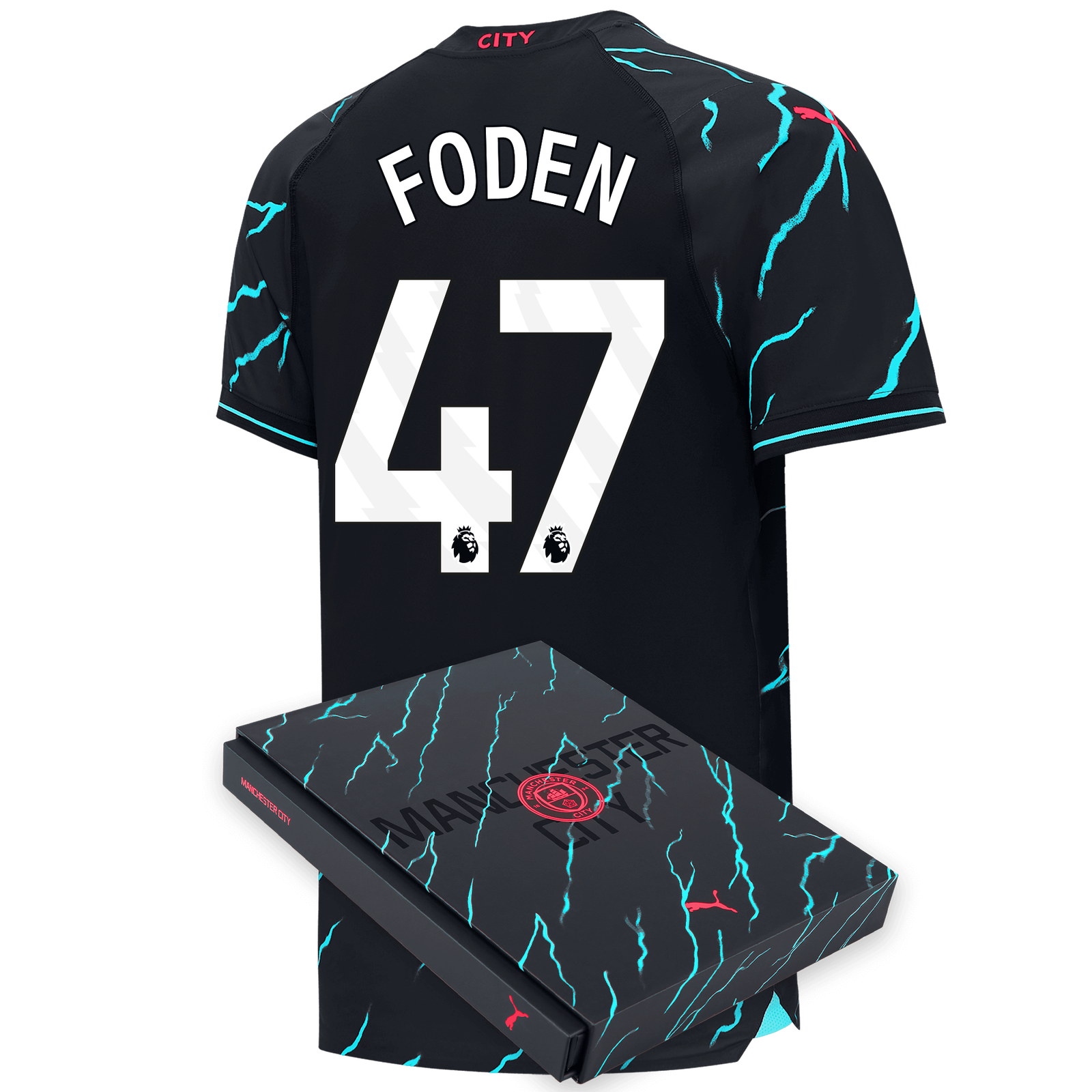 Manchester City Authentic Third Jersey 2023/24 with FODEN 47 printing in  Gift Box