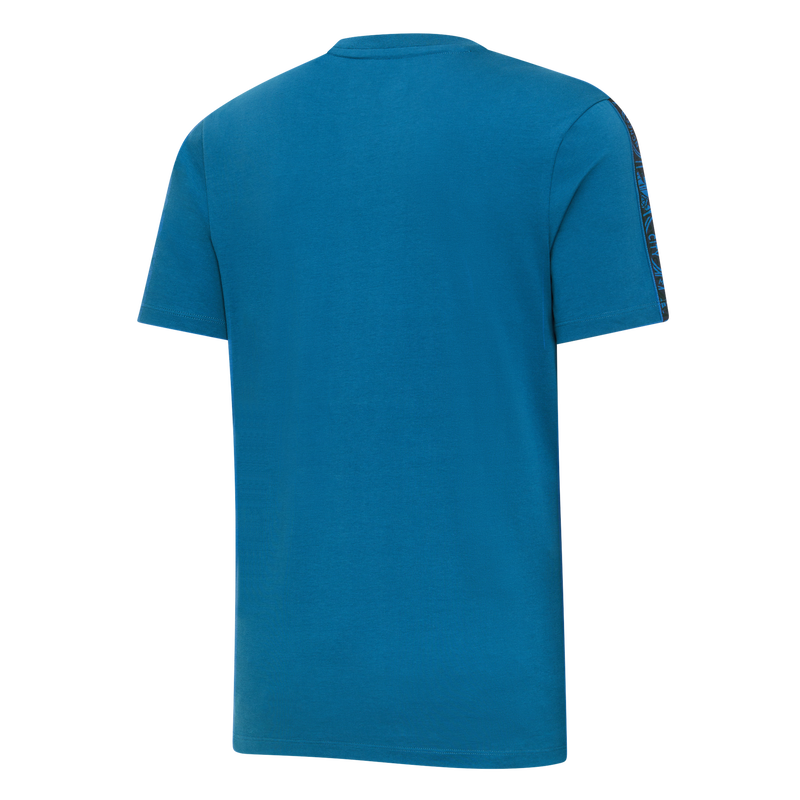 MCFC FW MENS TAPING CREST TSHIRT - lake blue