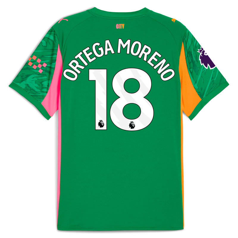 Man City Goalkeeper Jersey 2025/26 With ORTEGA MORENO 18 Printing green - Size XXL from polyester for males  - Official Manchester City FC store