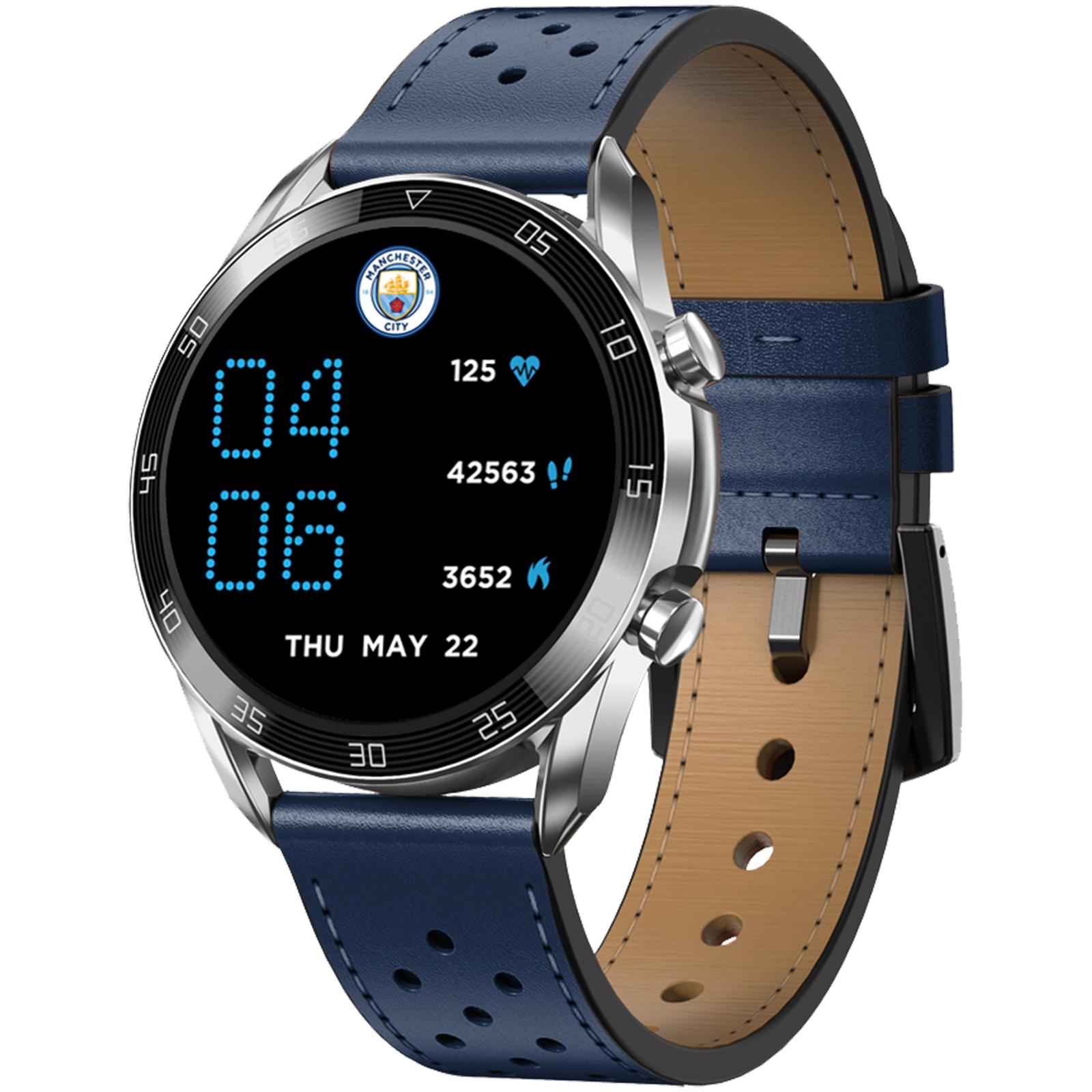 Manchester City Leather Smart Watch Official Man City Store