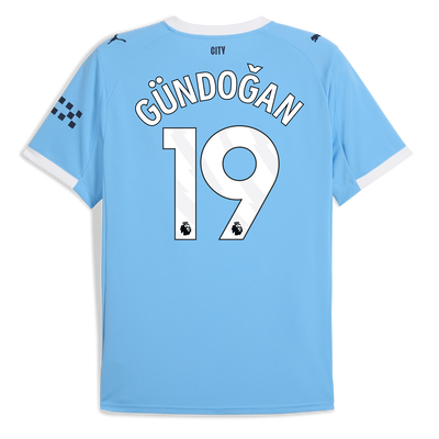 Manchester City Thuisshirt 2025/26  en GÜNDOĞAN 19 bedrukking