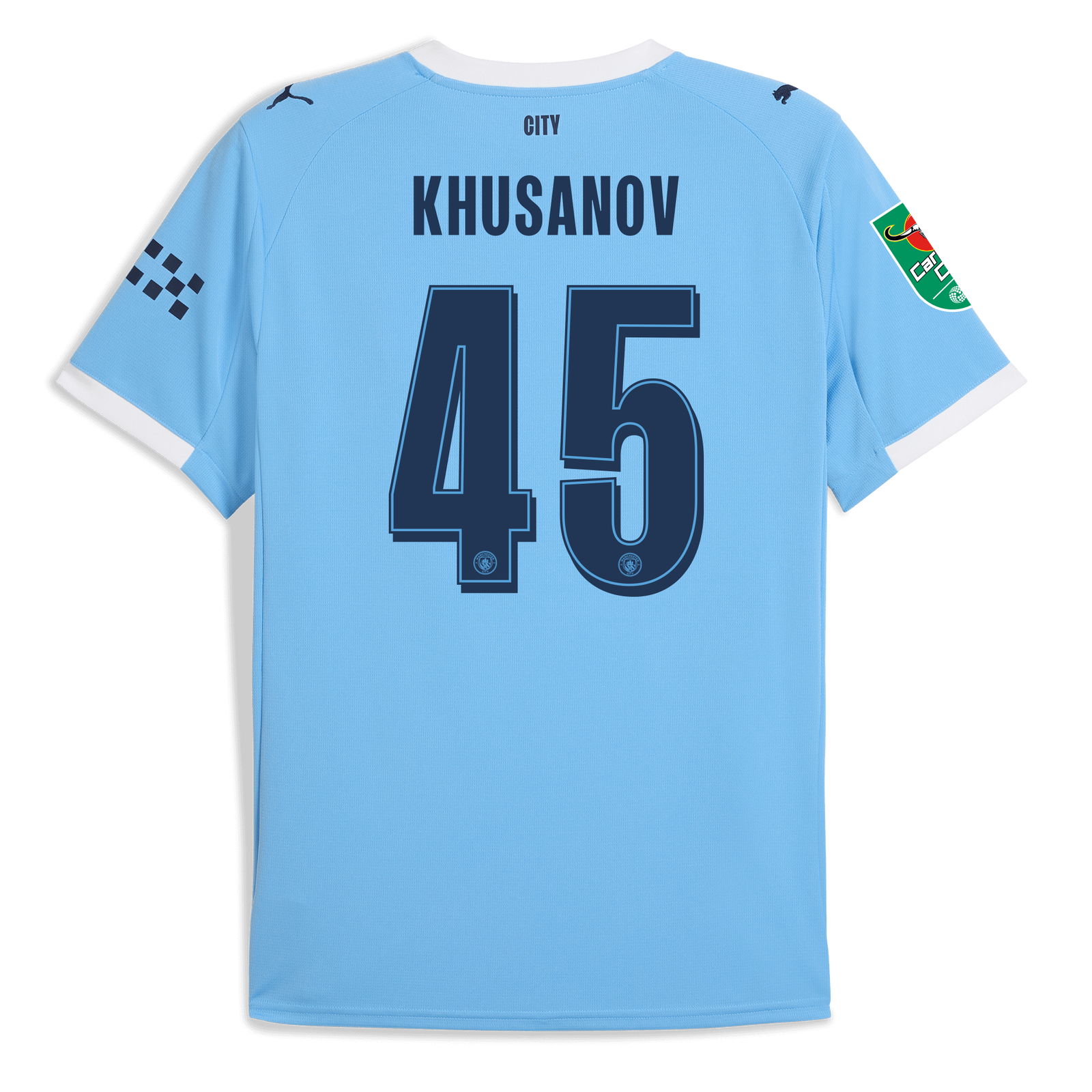 マンチェスター・シティ クサノフ　ユニフォームKHUSANOV 45番 シャツ マンチェスター・シティ 2025/26 ズ ホームユニフォーム（ KHUSANOV 45